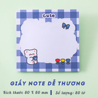 Giấy note ghi chú dễ thương - kích thước lớn - 80 tờ - giấy ghi chú