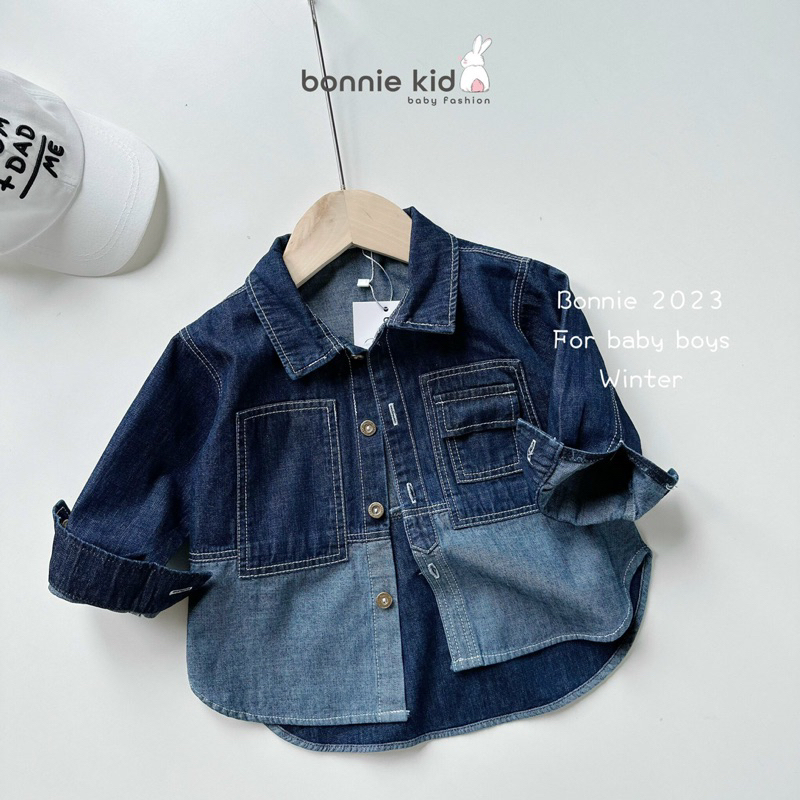 Áo jean loang mix màu cá tính bé trai