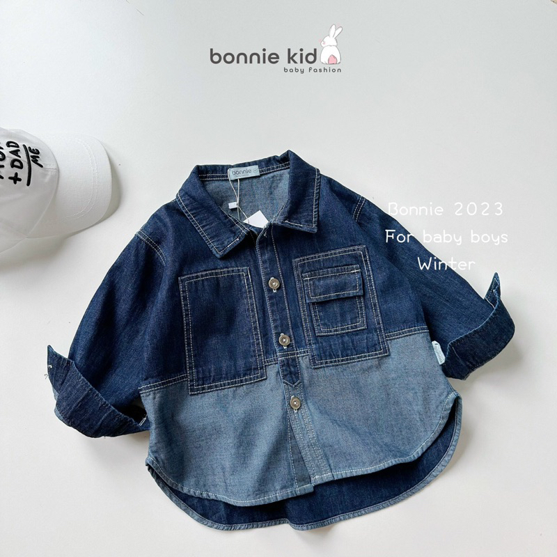 Áo jean loang mix màu cá tính bé trai