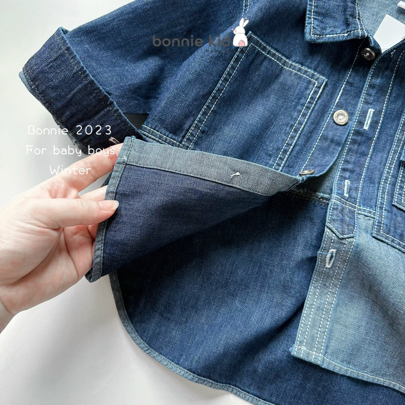 Áo jean loang mix màu cá tính bé trai