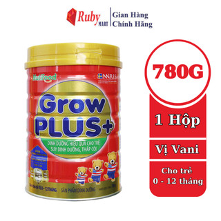 Sữa Bột Nutifood Grow Plus Đỏ dinh dưỡng hiệu quả cho trẻ suy dinh dưỡng thấp còi 780g/lon