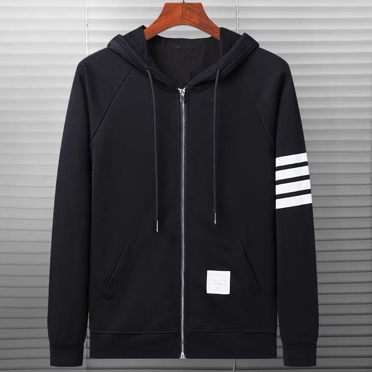 Áo Khoác nỉ Thom 4 Sọc Dây Kéo Khoá Chất Liệu Nỉ Cao Cấp , Áo khoác mũ Thome Hot Hit 2023