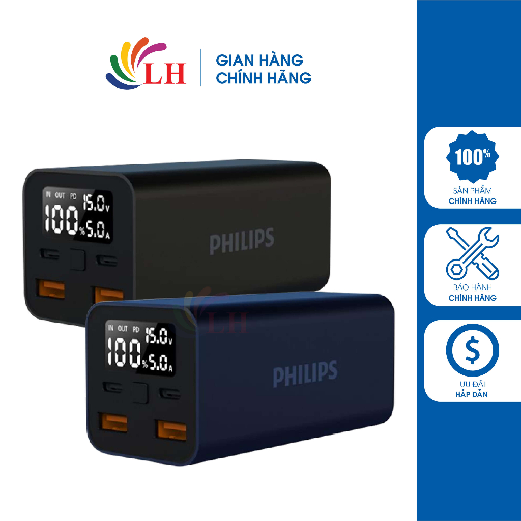 Sạc dự phòng Philips Universal 65W PD 20000mAh DLP5721 - Hàng chính hãng