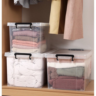 Thùng nhựa vuông 35L Việt Nhật trong suốt chắc chắn (52x37x29cm)