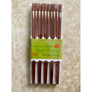 Vỉ 10 đôi đũa gỗ khảm hàng chất lượng cao