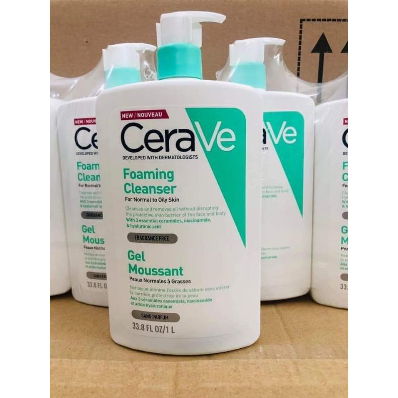 Sữa rửa mặt Cerave dành cho da dầu mụn, da nhạy cảm size 1 lít