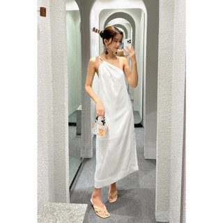 Đầm lệch vai rút dây - Everluxe