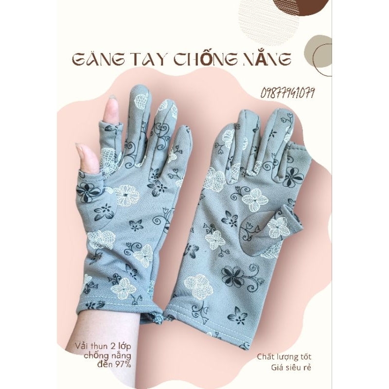 Găng tay chống nắng vải thun 2 lớp dài 25cm nhiều màu Bao tay chống nắng vải thun cotton