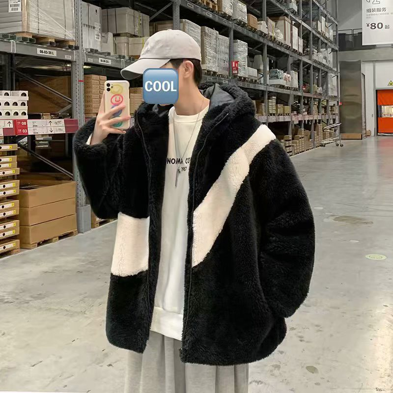 Áo khoác lông cừu  sành điệu, áo khoác bông nam nữ Ulzzang Unisex vải lông ấm áp