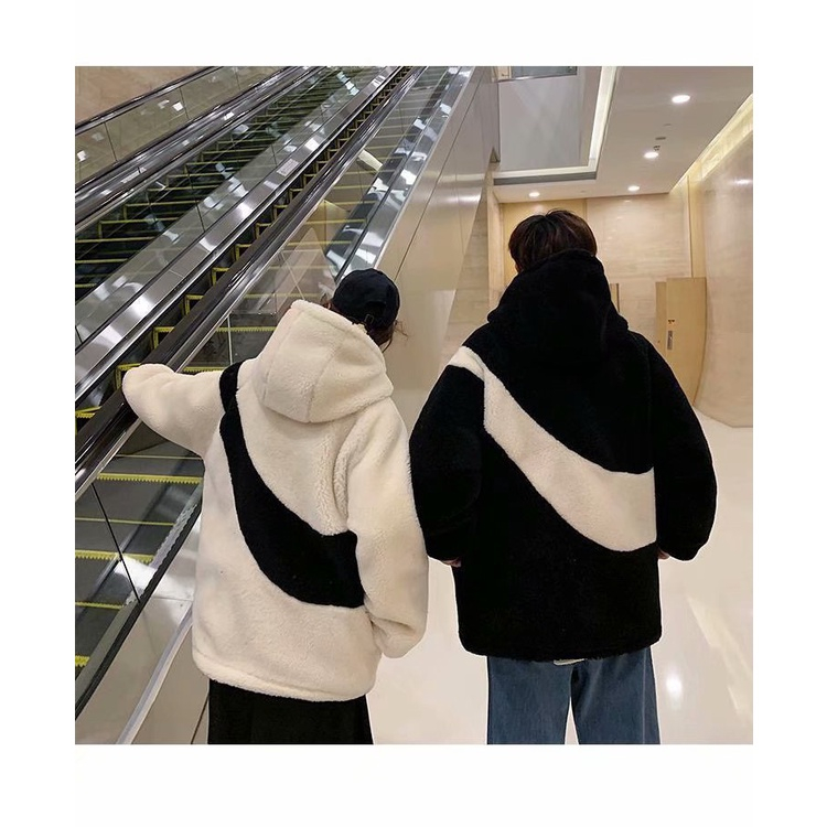 Áo khoác lông cừu  sành điệu, áo khoác bông nam nữ Ulzzang Unisex vải lông ấm áp