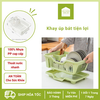Khay úp bát, kệ nhựa úp bát đĩa nhựa cao cấp, có khay lỗ thoát nước tiện dụng.