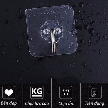Miếng dán dính tường có móc treo đồ siêu dính siêu bền siêu rẻ kích thước 6x6cm