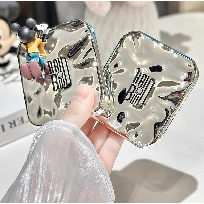 Gương trang điểm mini  cầm tay tích hợp đèn led 5W kèm dây sạc type C