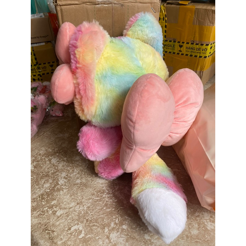 Mèo bông gấu bông dudu màu cầu vồng 45cm