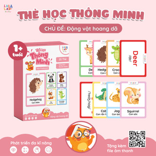 Thẻ Học Thông Minh Cho Bé Ahihi, Combo 10 Thẻ Học Theo Từng Chủ Đề Động Vật, Hoa Quả, Rau Củ,…Song Ngữ Việt Anh