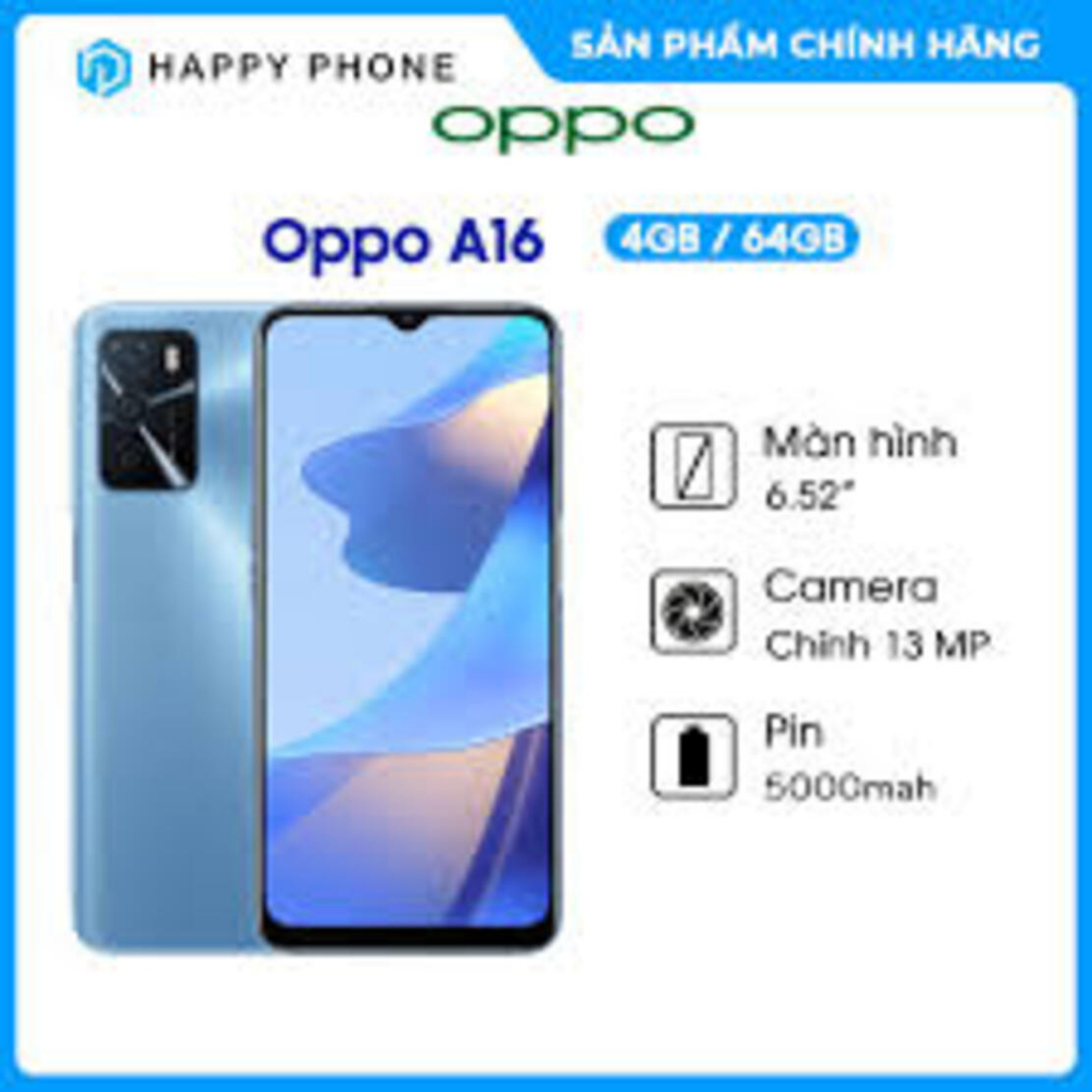Điện thoại Chính Hãng OppoA16 - Oppo A 16 2sim ram 6G/128G, màn 6.52inch, Camera siêu nét, Cày Game mượt - GGS 03