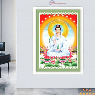 Tranh đính đá quan thế âm bồ tát 38cm x 50cm - 55cm x 75cm