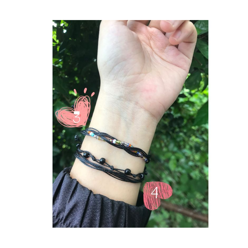 Vòng tay, vòng chân dây cói handmade waterproof  phong cách vintage không thấm nước - mẫu theo số trong hình