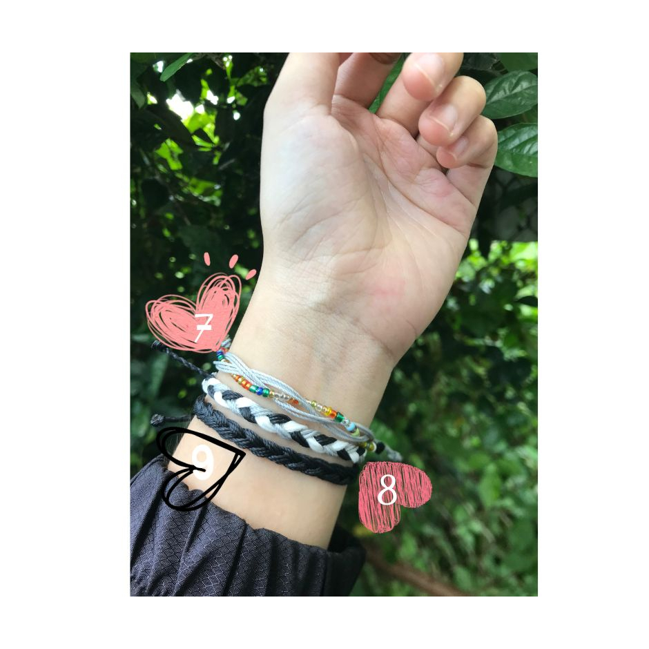 Vòng tay, vòng chân dây cói handmade waterproof  phong cách vintage không thấm nước - mẫu theo số trong hình