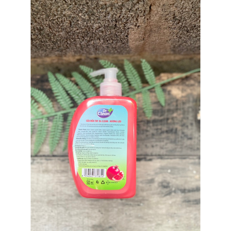 Nước rửa tay diệt khuẩn Dr Clean hương lựu 500ML