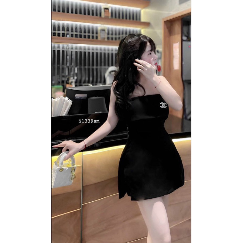 Sét đồ nữ tay dài đính nơ đá kèm chân váy tầng siêu xinh cao cấp