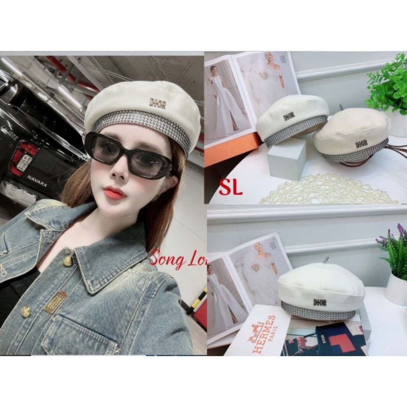Mũ nồi vải dạ đính đá Quảng Châu (chỉ còn kem)