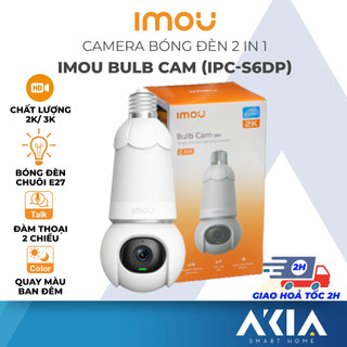 Camera bóng đèn IMOU Bulb Cam 2K/ 3K, thiết kế 2 in 1, quay màu, đàm thoại 2 chiều, quay quét 360 độ