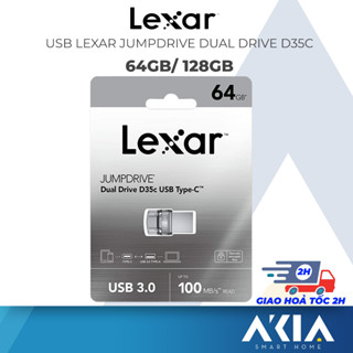 Usb Lexar JumpDrive Dual Drive D35C 64GB/ 128GB, Type-C/Type-A (USB 3.0), Tốc độ đọc 100m/s, Vỏ kim loại, thiết kế nhỏ