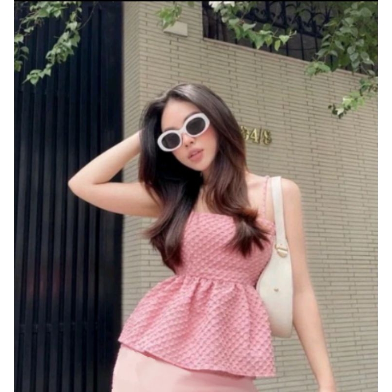 Áo hai dây hồng cột lưng