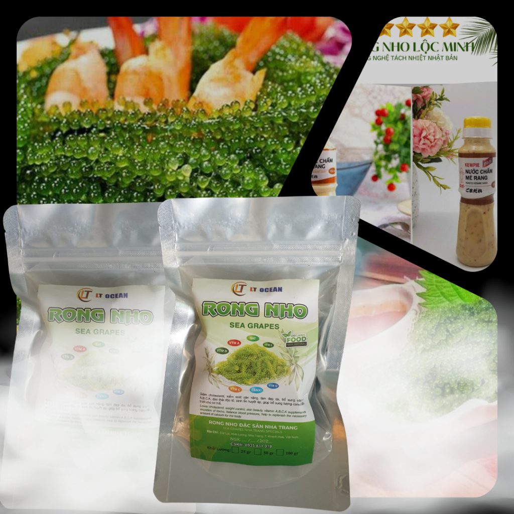 Rong nho tách nước , gói 100g nở ra 300g, mua 10 tặng 1, 19 tặng 2.