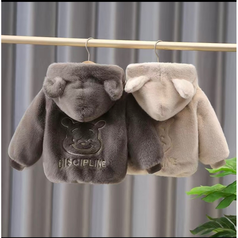 Áo Khoác Lông Gấu Ấm Xinh Cho Bé