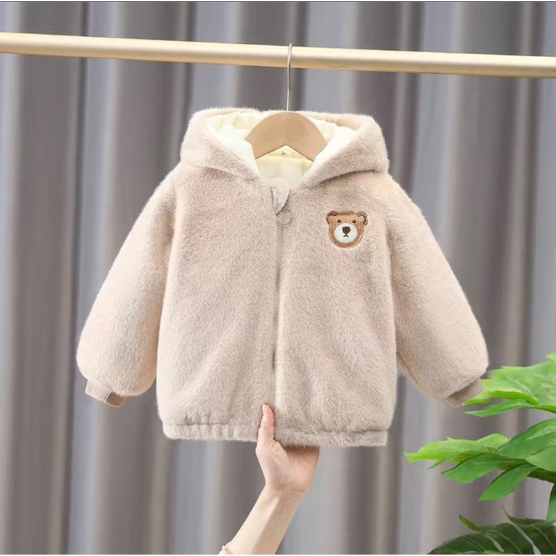 Áo Khoác Lông Gấu Ấm Xinh Cho Bé