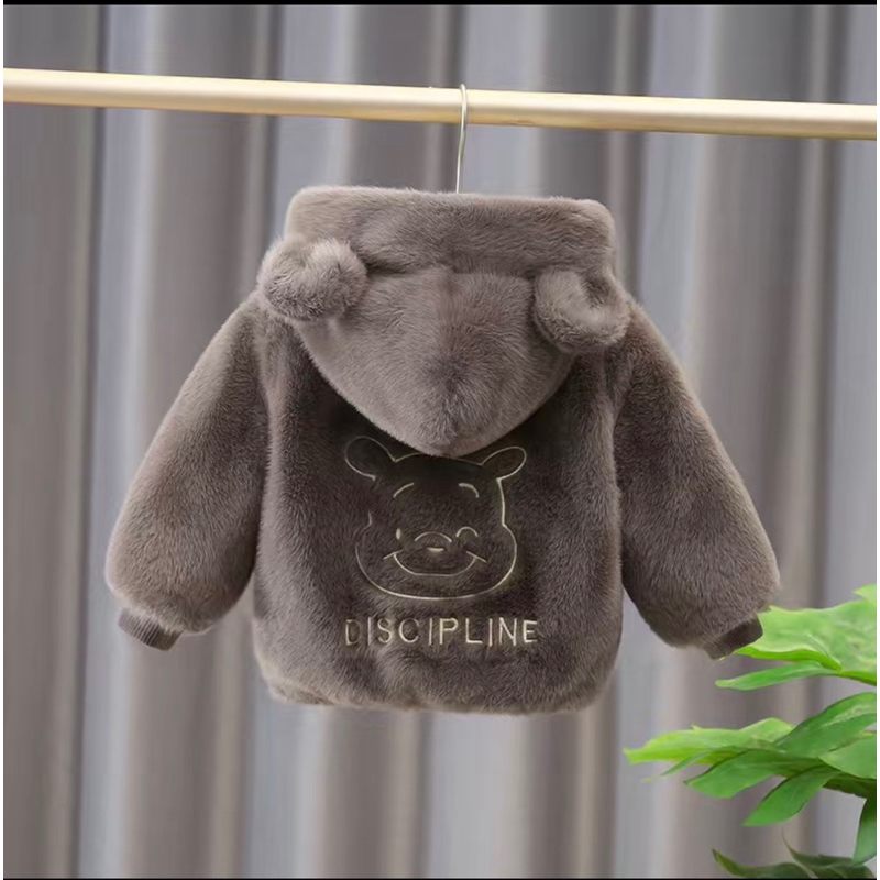 Áo Khoác Lông Gấu Ấm Xinh Cho Bé