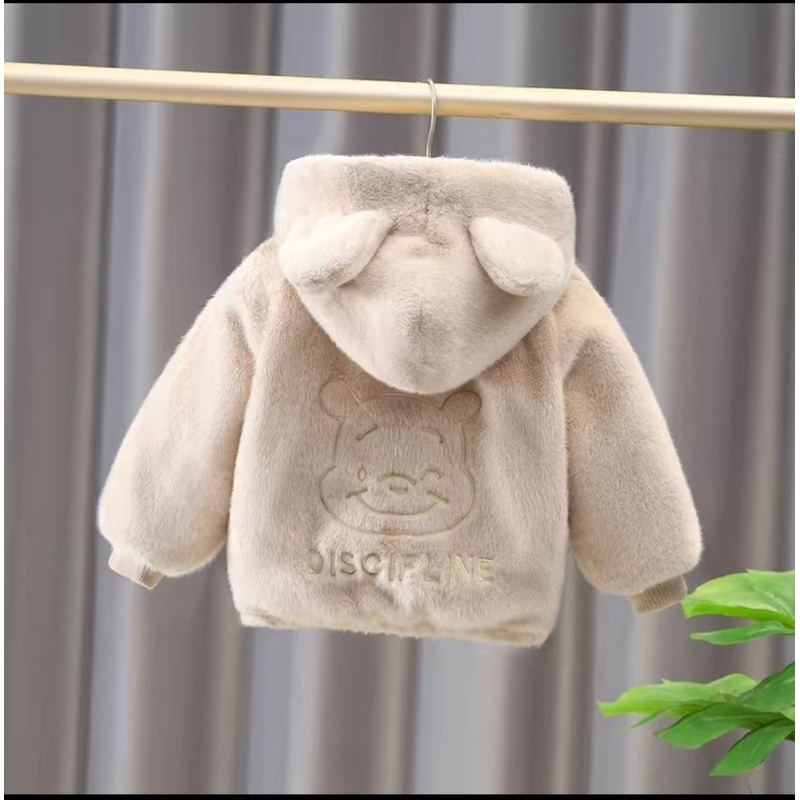 Áo Khoác Lông Gấu Ấm Xinh Cho Bé