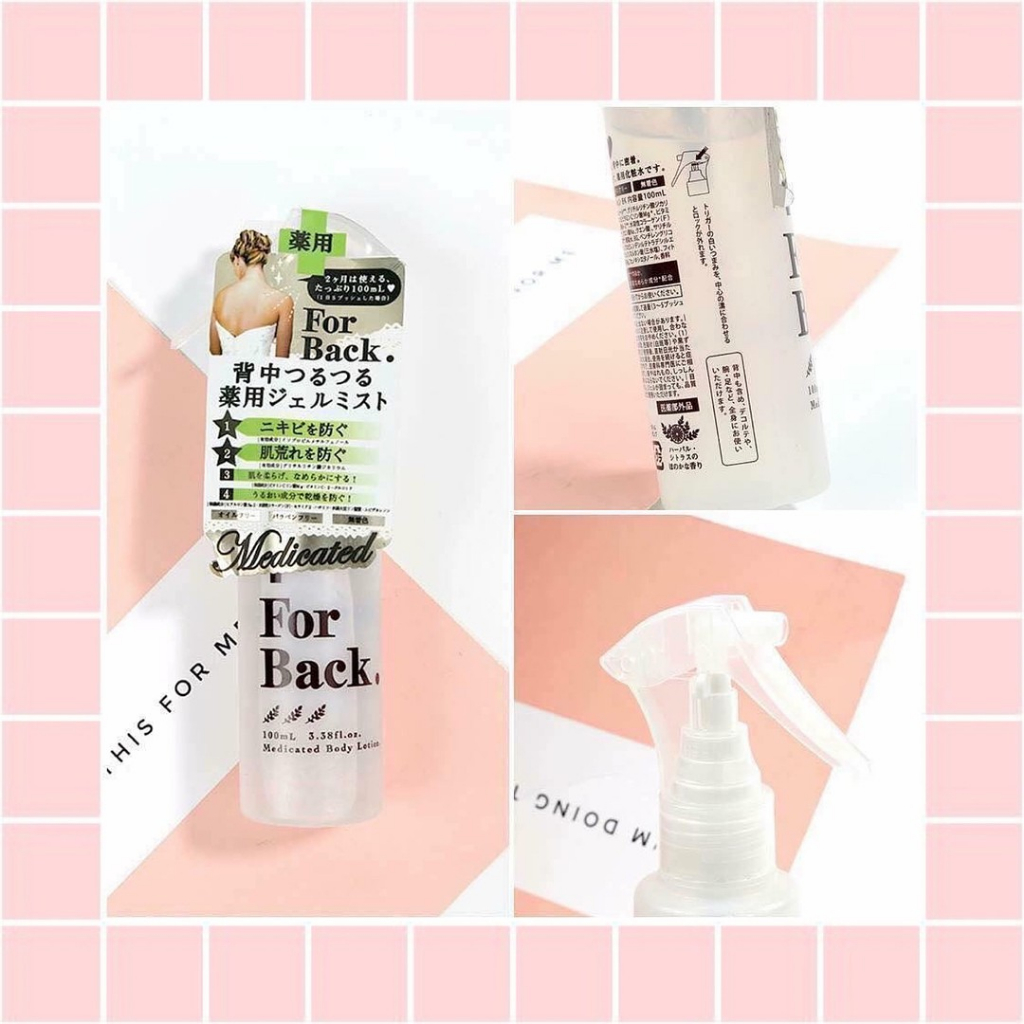 Xịt Giảm Mụn Lưng Pelican For Back Medicated Body Lotion 100ml Nhật Bản