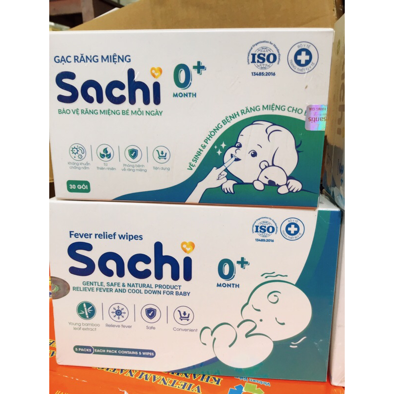 Gạc rơ lưỡi Sachi , Khăn lau hạ sốt 0m+ & 3m+ SACHI , Nước tắm thảo dược Sachi , kem bôi đa năng sachi .