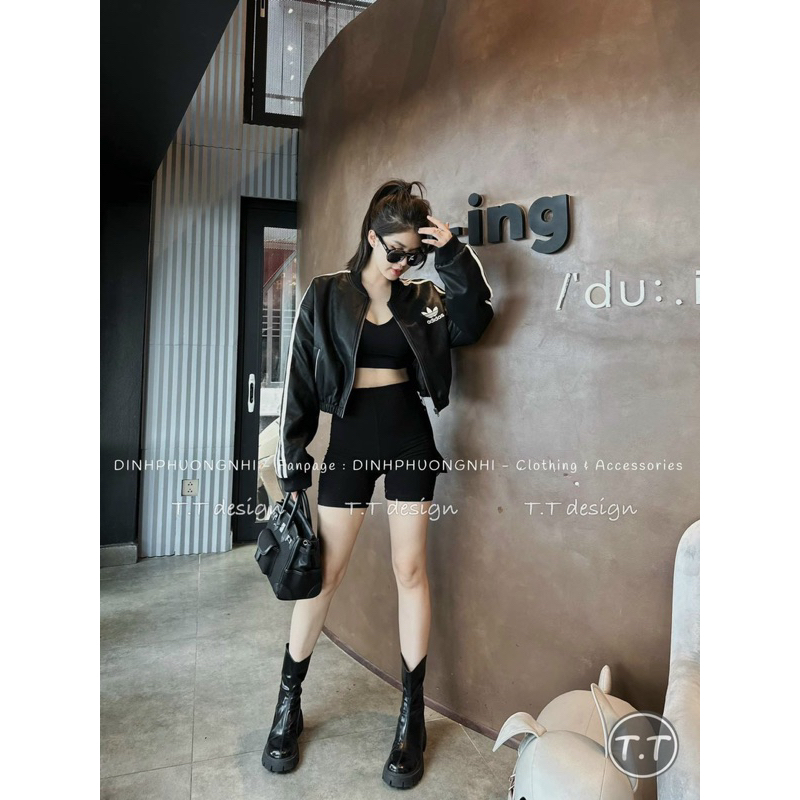 Áo khoác tay dài logo viền sọc