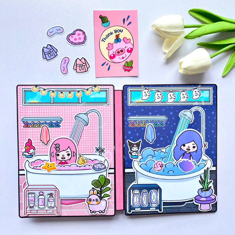 Ngôi nhà màu tím hồng của Kuromi và Melody - Búp bê giấy