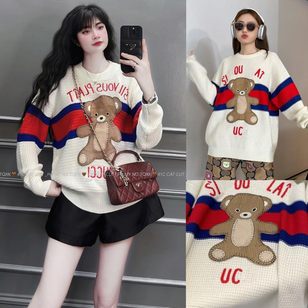 Áo Len Gấu Sieu dễ thương chất len Dày mịn neww 2023. | BigBuy360 - bigbuy360.vn