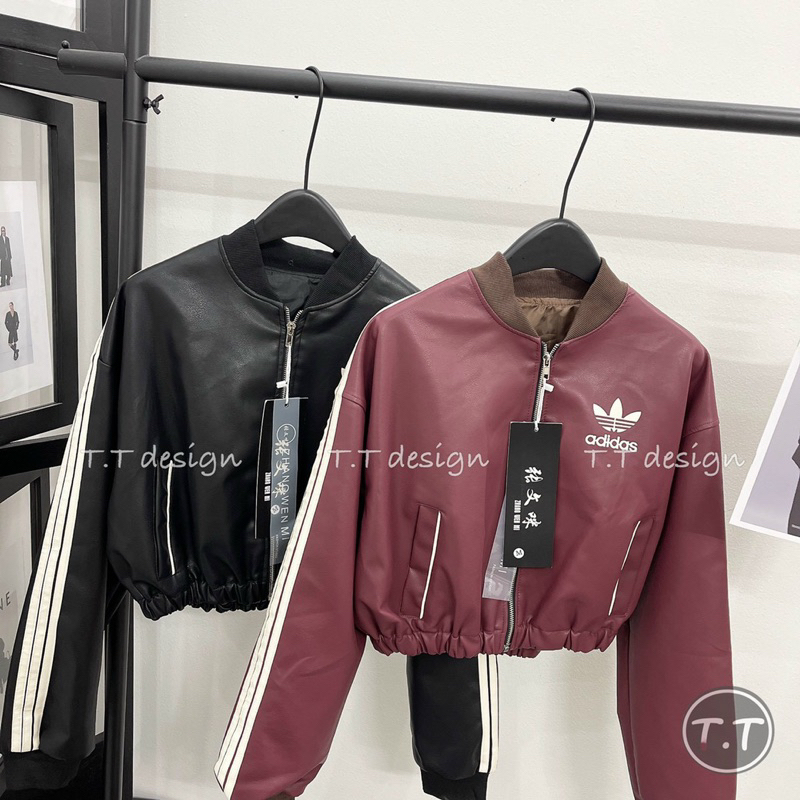 Áo khoác tay dài logo viền sọc