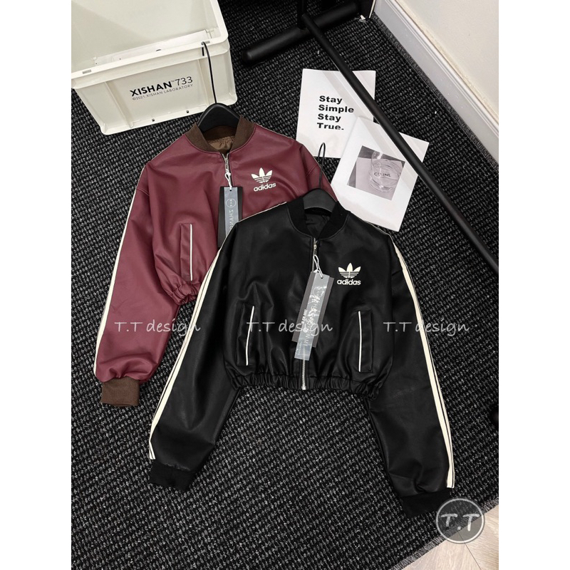 Áo khoác tay dài logo viền sọc