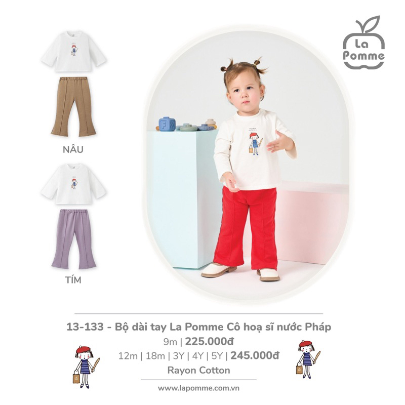 La Pomme Bộ dài tay La Pomme Cô hoạ sĩ nước Pháp 13133054232T