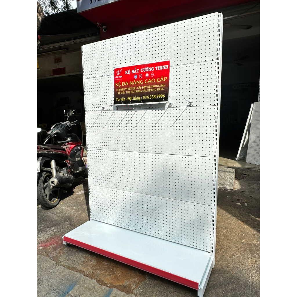 Kệ Móc Treo Tôn Lỗ 1 mặt  tặng kèm 10 móc 15cm...