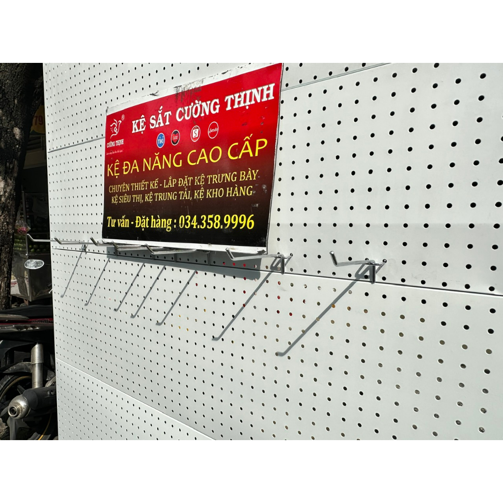 Kệ Móc Treo Tôn Lỗ 1 mặt  tặng kèm 10 móc 15cm...