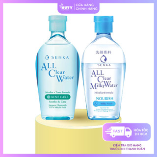 Nước Tẩy trang Senka Acne/ Sữa Tẩy Trang Senka 2 Lớp Sạch Sâu All Clear Milky Water Nourish (230ml)
