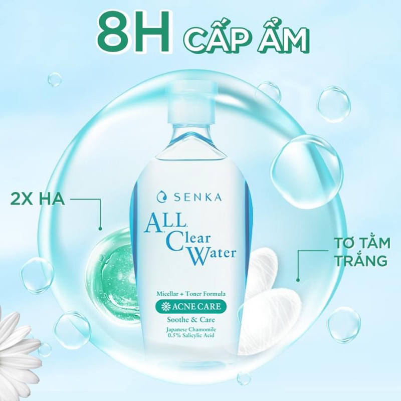 Nước Tẩy trang Senka Acne/ Sữa Tẩy Trang Senka 2 Lớp Sạch Sâu All Clear Milky Water Nourish