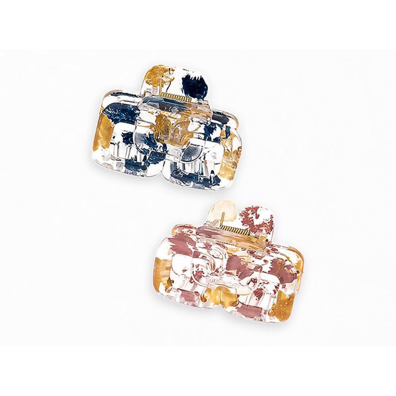 Kẹp tóc cao cấp Ettika Golden Flecked Clear Hair Claw Set in blue, pink