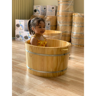 Chậu gỗ ngâm mông, chậu tắm cho bé, chậu tắm bằng gỗ cho bé, chậu tắm gỗ đường kính miệng 50cm cao 30cm