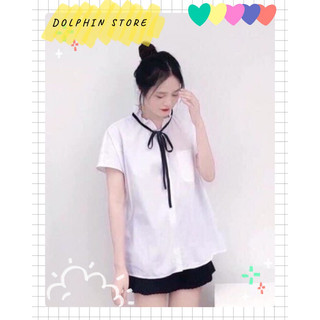 BIGSIZE Áo sơ mi cổ bèo bigsize - Sơ mi nữ bigsize