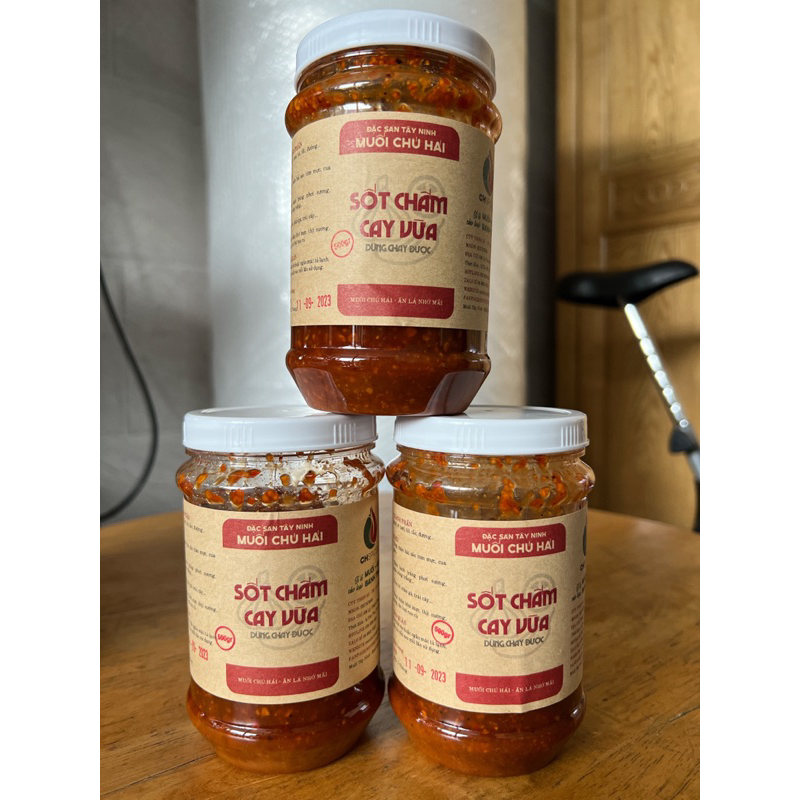 Sốt Muối Chú Hải cay vừa500g- tặng 1b bánh tráng 100g